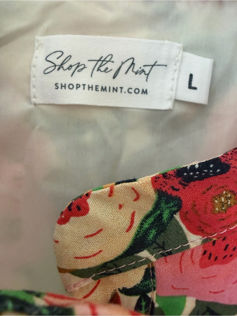 Shop the Mint | Floral Pink & Green Tie-Front Dress - Picture 6 of 10